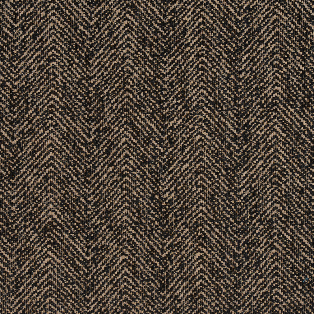 Walnut Beige and Black Plain Chevron Tweed Upholstery Fabric