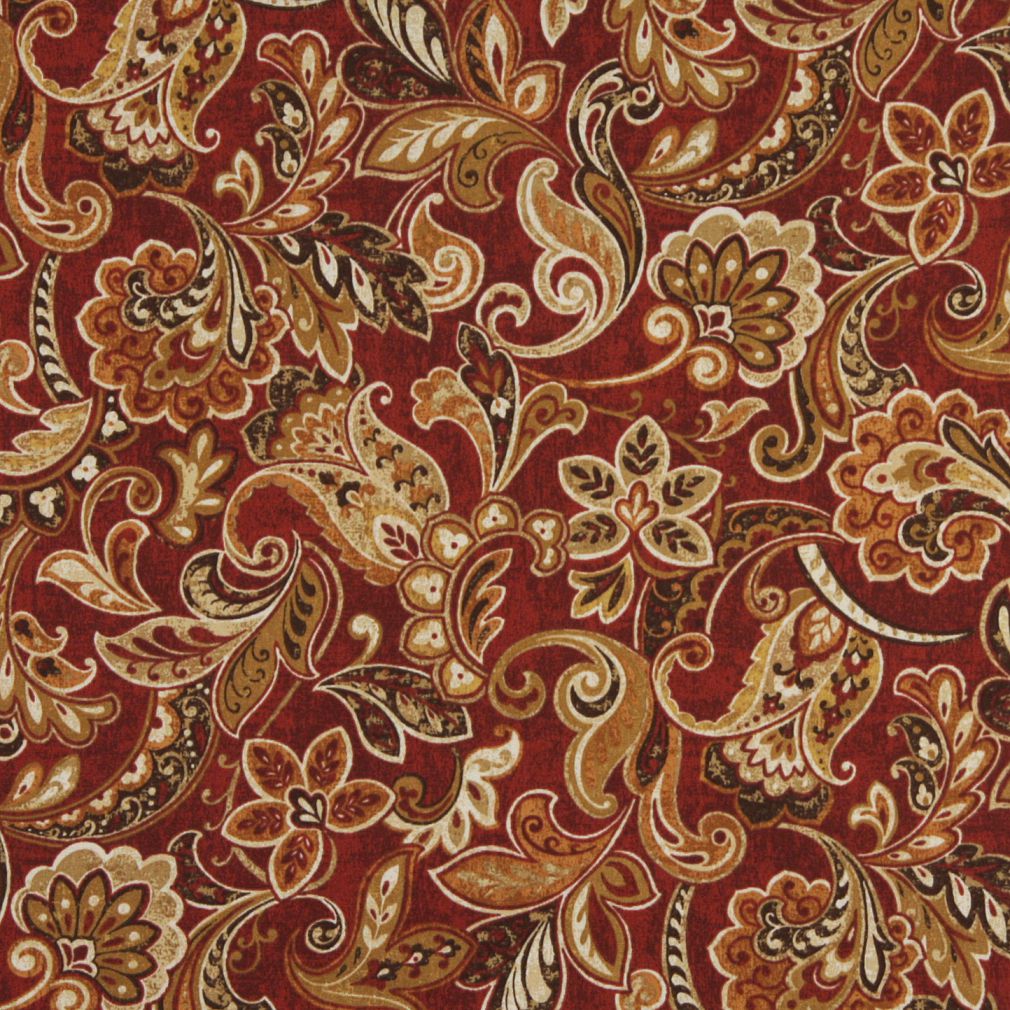 Beige and Brown Floral Print Upholstery Fabric