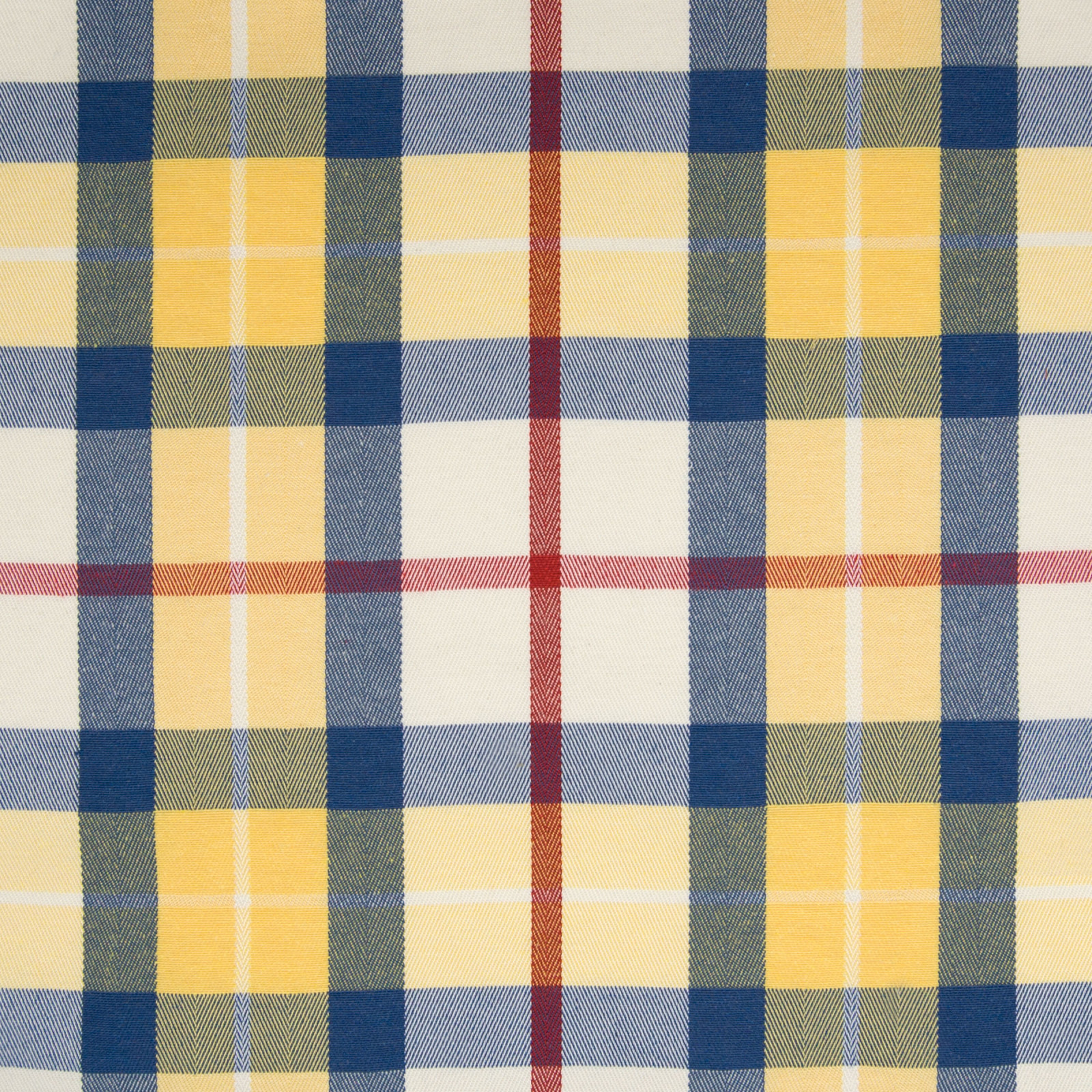 Yellow Blue and Yellow Plaid Woven Upholstery Fabric