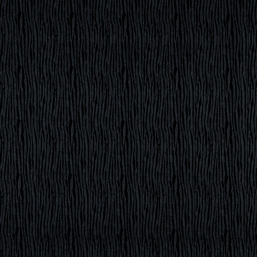 Carbon Black Decorative Wave Stripe Vinyl Upholstery Fabric