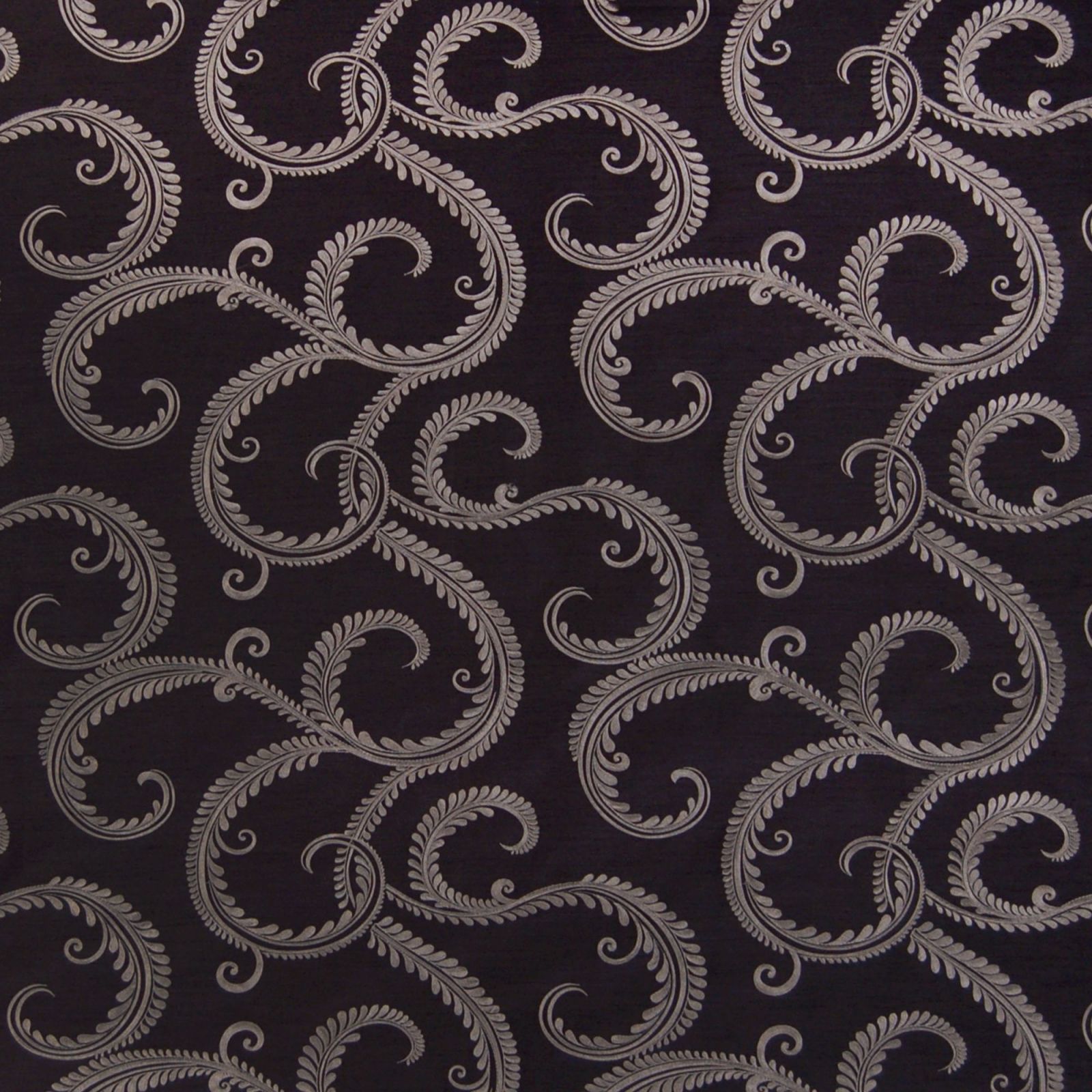 Onyx Black Contemporary Embroidery Upholstery Fabric