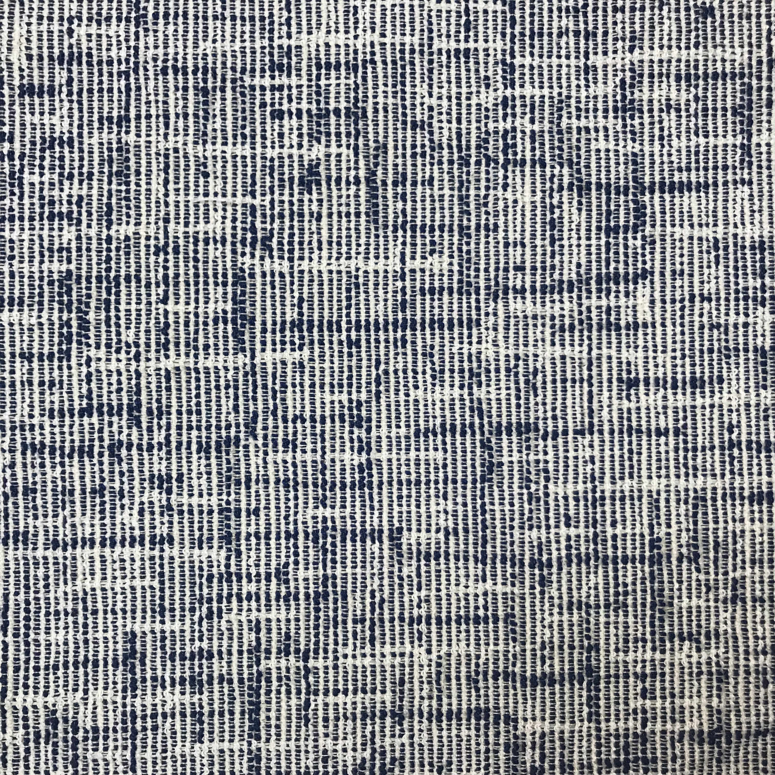 Royalty Blue and White Texture Woven Upholstery Fabric