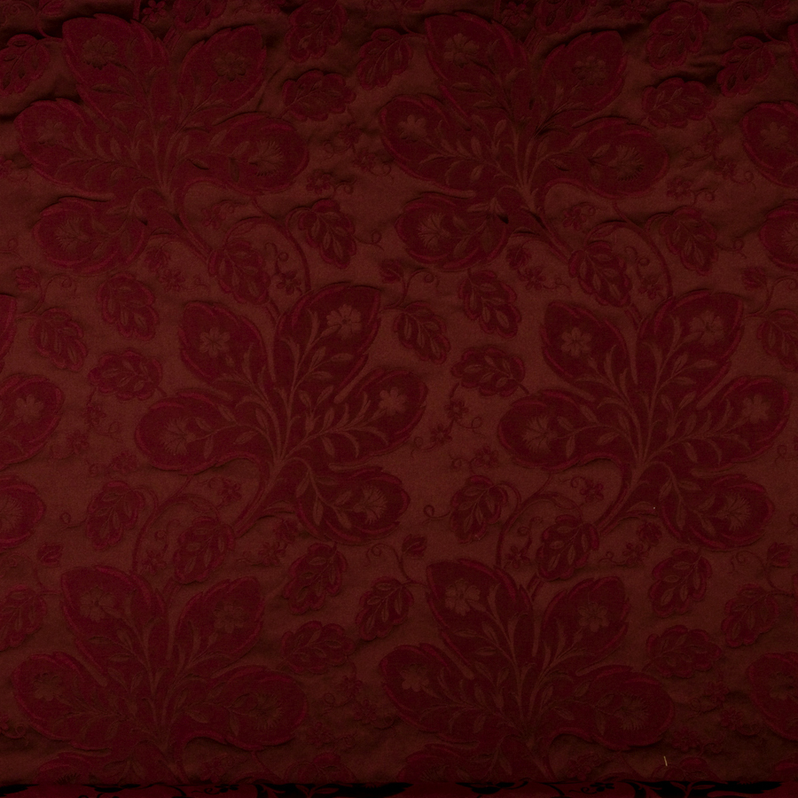 Details about   Vintage French Lyon Floral Garland Damask Furnishings Fabric ~ Burgundy Bordeaux 