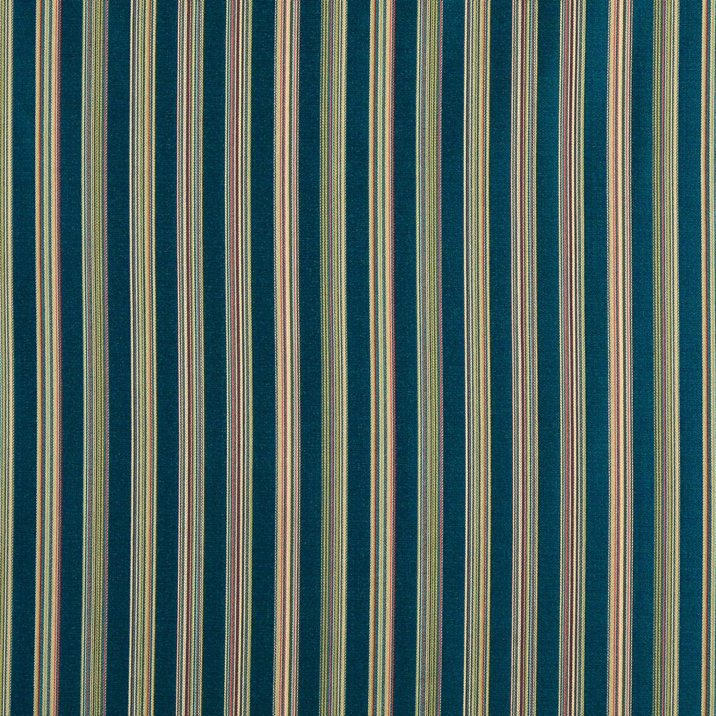KB488 Blue Wide Stripe upholstery fabric. 